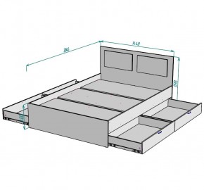 Кровать Ольга L35 (1400) 4 ящика в Заречном - zarechnyy.mebel24.online | фото 2