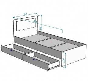 Кровать Ольга L48 (900) 2 ящика в Заречном - zarechnyy.mebel24.online | фото 2