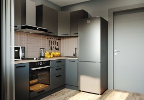 Кухня угловая Антрацит 2200х1000 (Стол. 38мм) в Заречном - zarechnyy.mebel24.online | фото 1