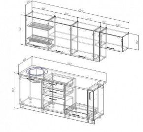 Кухонный гарнитур Антрацит 2550 (Стол. 38мм) в Заречном - zarechnyy.mebel24.online | фото 3