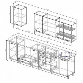 Кухонный гарнитур Антрацит 2800 (Стол. 38мм) в Заречном - zarechnyy.mebel24.online | фото 3