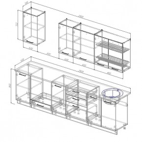 Кухонный гарнитур Бланка 2800 (Стол. 26мм) в Заречном - zarechnyy.mebel24.online | фото 2