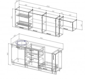 Кухонный гарнитур Муссон 2550 (Стол. 38мм) в Заречном - zarechnyy.mebel24.online | фото 2