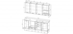 Кухонный гарнитур Санторини 2200 h 950 (Стол. 26мм) в Заречном - zarechnyy.mebel24.online | фото 2