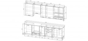 Кухонный гарнитур Санторини 3000 h950 (Стол. 26мм) в Заречном - zarechnyy.mebel24.online | фото 2