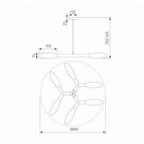 Люстра на штанге Eurosvet Covalent 30180/6 черный в Заречном - zarechnyy.mebel24.online | фото 3