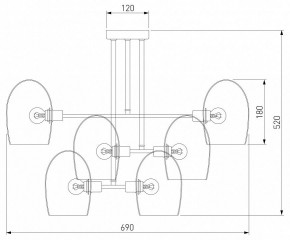 Люстра на штанге Eurosvet Gardie 70141/6 хром в Заречном - zarechnyy.mebel24.online | фото 2