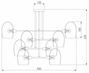 Люстра на штанге Eurosvet Gardie 70141/8 хром в Заречном - zarechnyy.mebel24.online | фото 3