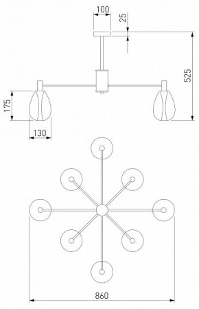 Люстра на штанге Eurosvet Magma 60175/8 латунь в Заречном - zarechnyy.mebel24.online | фото 3