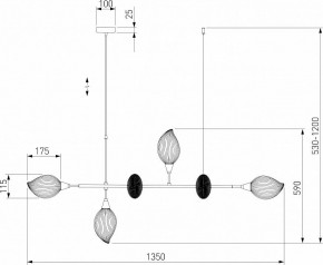 Люстра на штанге Eurosvet Sinki 30188/6 черный в Заречном - zarechnyy.mebel24.online | фото 4