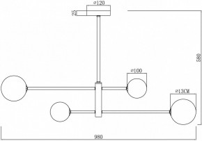 Люстра на штанге Freya Sphirity FR5376CL-04B в Заречном - zarechnyy.mebel24.online | фото 2