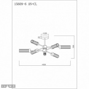 Люстра на штанге iLamp Evolution 15609-6 AN+CL в Заречном - zarechnyy.mebel24.online | фото 2