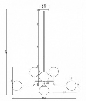 Люстра на штанге Maytoni Erich MOD221-PL-08-G в Заречном - zarechnyy.mebel24.online | фото 6