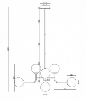 Люстра на штанге Maytoni Erich MOD221-PL-08-N в Заречном - zarechnyy.mebel24.online | фото 3