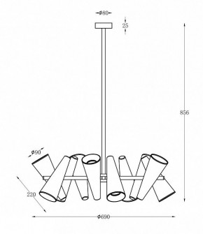 Люстра на штанге Maytoni Giro MOD095PL-10BS в Заречном - zarechnyy.mebel24.online | фото 2