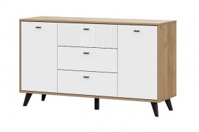 МИЛАН Комод 3 ящика двухстворчатый (Белый Матовый) в Заречном - zarechnyy.mebel24.online | фото