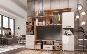 МИНИ-2 Гостиная (МДФ) Белый глянец/Дуб Крафт в Заречном - zarechnyy.mebel24.online | фото