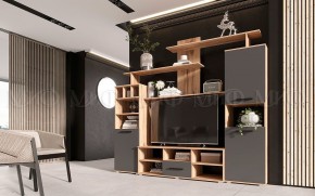 МИНИ-2 Гостиная (МДФ) Графит/Дуб Крафт в Заречном - zarechnyy.mebel24.online | фото