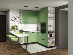 Модульная кухня Осло карбон мята в Заречном - zarechnyy.mebel24.online | фото 1