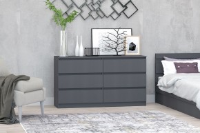 МС "Хилтон" Комод №5 1400 (6 ящ.) графит в Заречном - zarechnyy.mebel24.online | фото