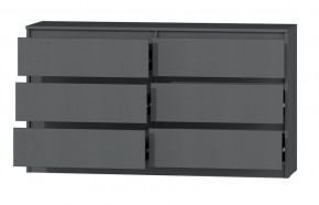 МС "Хилтон" Комод №5 1400 (6 ящ.) графит в Заречном - zarechnyy.mebel24.online | фото 3