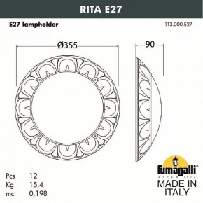 Накладной светильник Fumagalli Rita 1T3.000.000.AYE27 в Заречном - zarechnyy.mebel24.online | фото 2