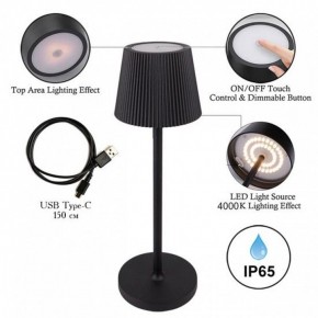 Настольная лампа декоративная Arte Lamp Fuyue A1616LT-1BK в Заречном - zarechnyy.mebel24.online | фото 3