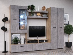Нэнси New Центральная секция (ЛДСП) Бетон светлый/Сонома в Заречном - zarechnyy.mebel24.online | фото 2