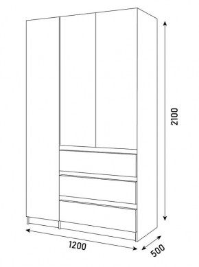 ПАРУС Шкаф 3-х ств. 1200 в Заречном - zarechnyy.mebel24.online | фото 3