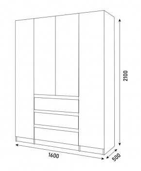 ПАРУС Шкаф 4-х ств. 1600 в Заречном - zarechnyy.mebel24.online | фото 3