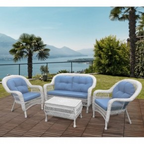 Плетеный комплект для отдыха из искусственного ротанга  LV-520 White/Blue в Заречном - zarechnyy.mebel24.online | фото 1
