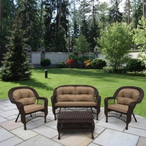 Плетеный комплект для отдыха LV-520BB Вrown/Beige в Заречном - zarechnyy.mebel24.online | фото