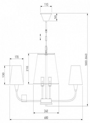 Подвесная люстра Eurosvet Milos 60153/6 латунь в Заречном - zarechnyy.mebel24.online | фото 3