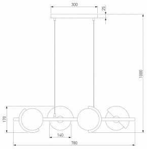 Подвесная люстра Eurosvet Moity 70149/4 черный/латунь в Заречном - zarechnyy.mebel24.online | фото 4