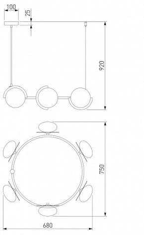 Подвесная люстра Eurosvet Moity 70150/6 черный/латунь в Заречном - zarechnyy.mebel24.online | фото 3