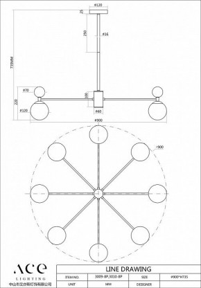 Подвесная люстра Favourite Sangamarmer 3009-8P в Заречном - zarechnyy.mebel24.online | фото 2