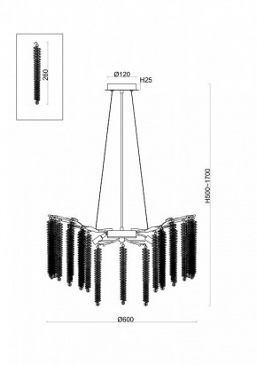 Подвесная люстра Freya Mineral FR1010PL-08G в Заречном - zarechnyy.mebel24.online | фото 3