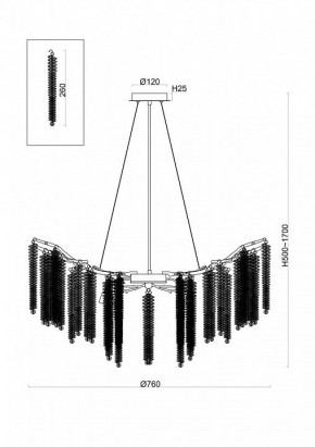 Подвесная люстра Freya Mineral FR1010PL-10G в Заречном - zarechnyy.mebel24.online | фото 2