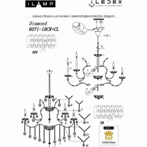 Подвесная люстра iLamp Diamond 6071-18 CR+CL в Заречном - zarechnyy.mebel24.online | фото 2