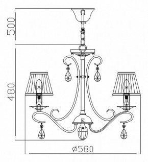 Подвесная люстра Maytoni Brionia ARM172-05-G в Заречном - zarechnyy.mebel24.online | фото 5