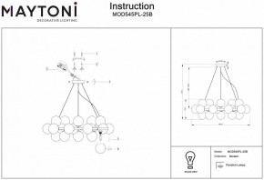 Подвесная люстра Maytoni Dallas MOD545PL-25B в Заречном - zarechnyy.mebel24.online | фото 3