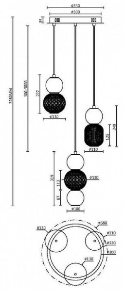 Подвесная люстра Maytoni Drop MOD273PL-L33G3K в Заречном - zarechnyy.mebel24.online | фото 2