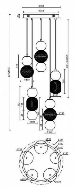 Подвесная люстра Maytoni Drop MOD273PL-L80CH3K в Заречном - zarechnyy.mebel24.online | фото 3