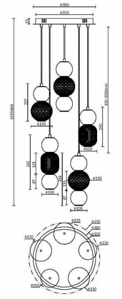 Подвесная люстра Maytoni Drop MOD273PL-L80G3K в Заречном - zarechnyy.mebel24.online | фото 2