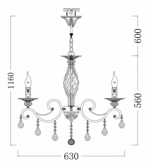 Подвесная люстра Maytoni Grace ARM247-06-G в Заречном - zarechnyy.mebel24.online | фото 3