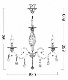 Подвесная люстра Maytoni Grace RC247-PL-06-R в Заречном - zarechnyy.mebel24.online | фото 5