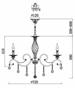 Подвесная люстра Maytoni Grace RC247-PL-08-R в Заречном - zarechnyy.mebel24.online | фото 3