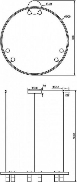 Подвесная люстра Maytoni Halo MOD102PL-L42BK в Заречном - zarechnyy.mebel24.online | фото 4