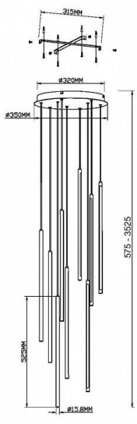Подвесная люстра Maytoni Light stick MOD236PL-L54BS3K в Заречном - zarechnyy.mebel24.online | фото 6