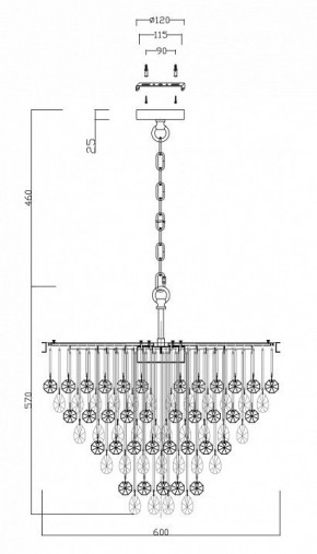 Подвесная люстра Maytoni Linn MOD091PL-07G в Заречном - zarechnyy.mebel24.online | фото 5